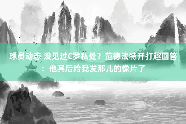 球员动态 没见过C罗私处？范德法特开打趣回答：他其后给我发那儿的像片了