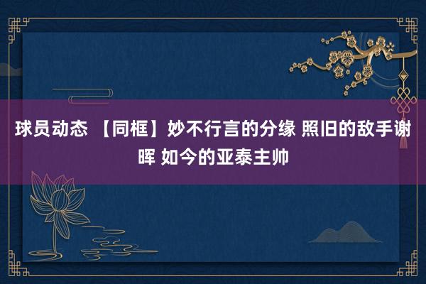 球员动态 【同框】妙不行言的分缘 照旧的敌手谢晖 如今的亚泰主帅